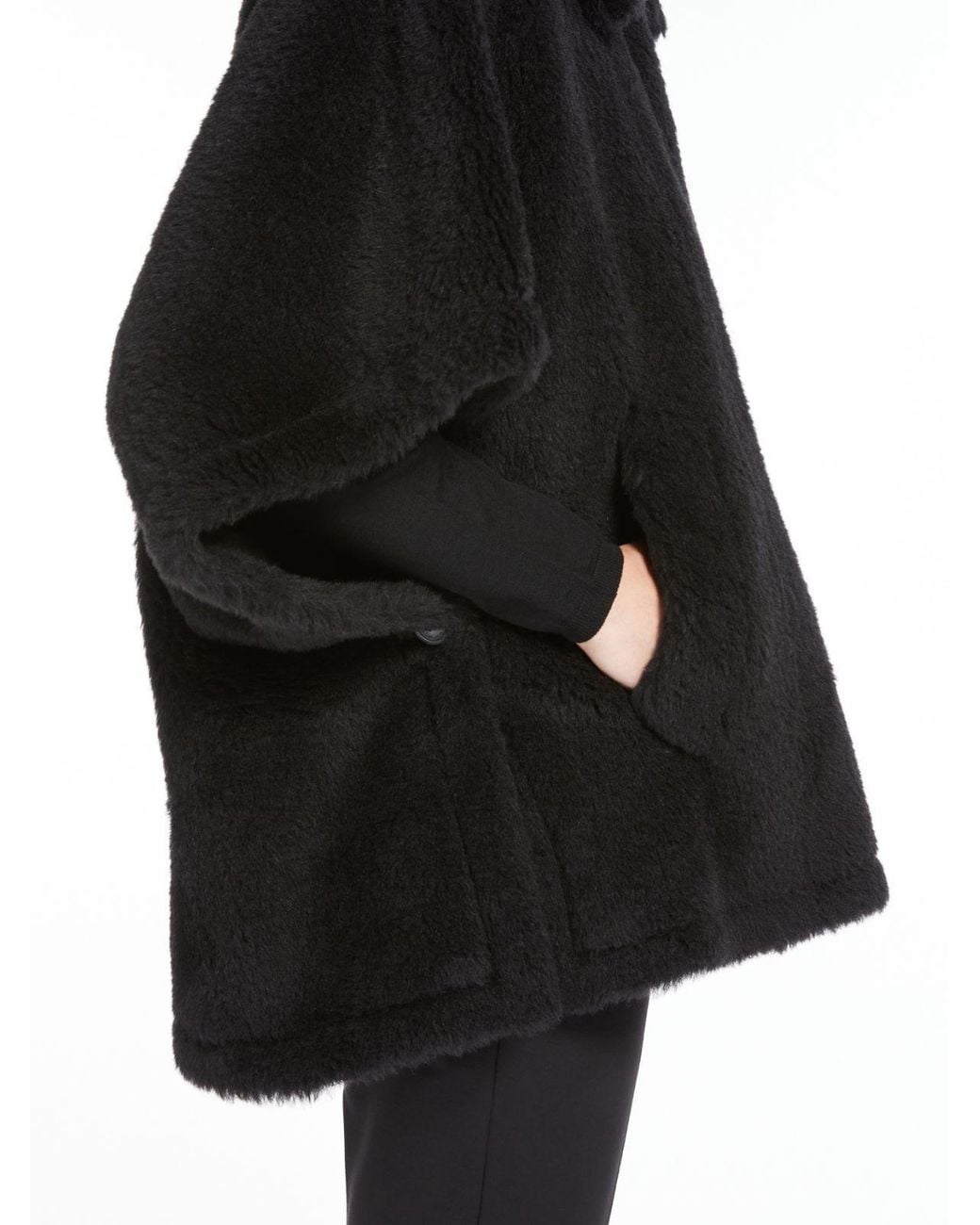 Max Mara Black Teddy Cape