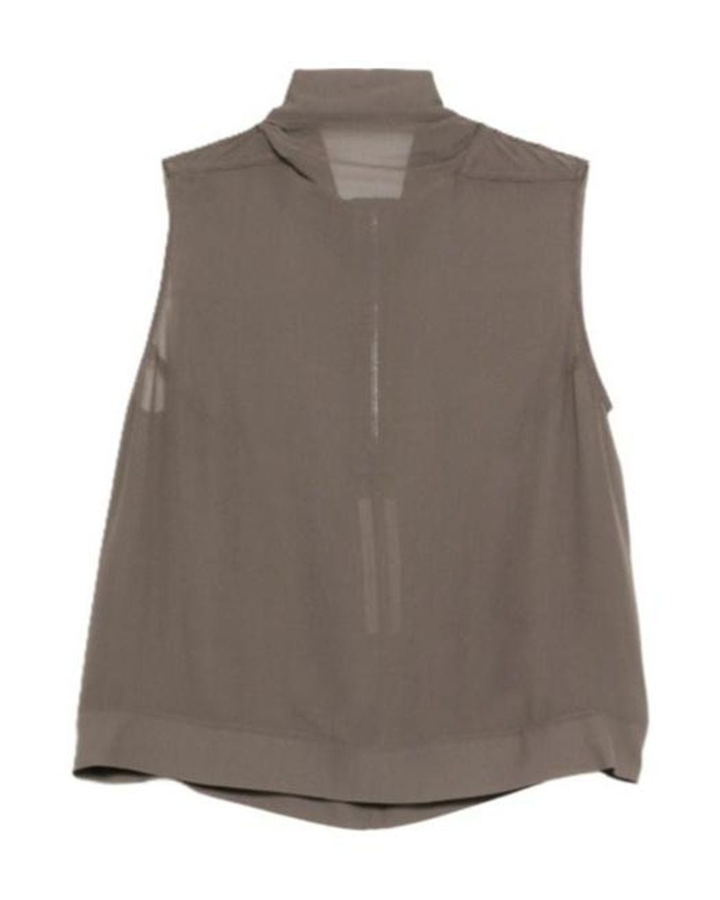Rick Owens Brown High Neck Sleeveless Top