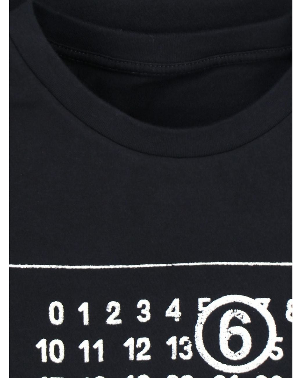 MM6 by Maison Margiela Black Logo Printed Crewneck T-Shirt