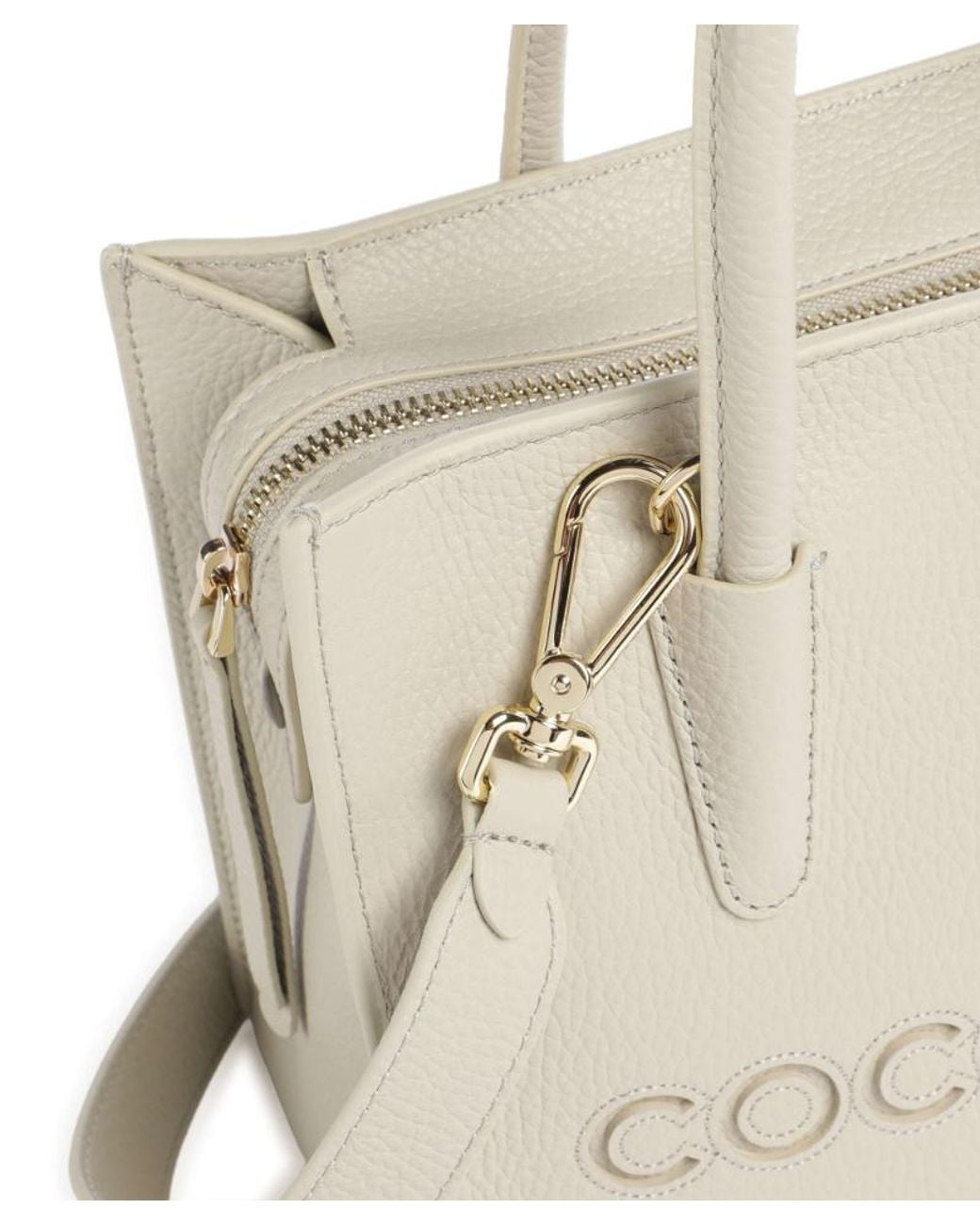 Coccinelle Natural Embossed Logo Tote Bag