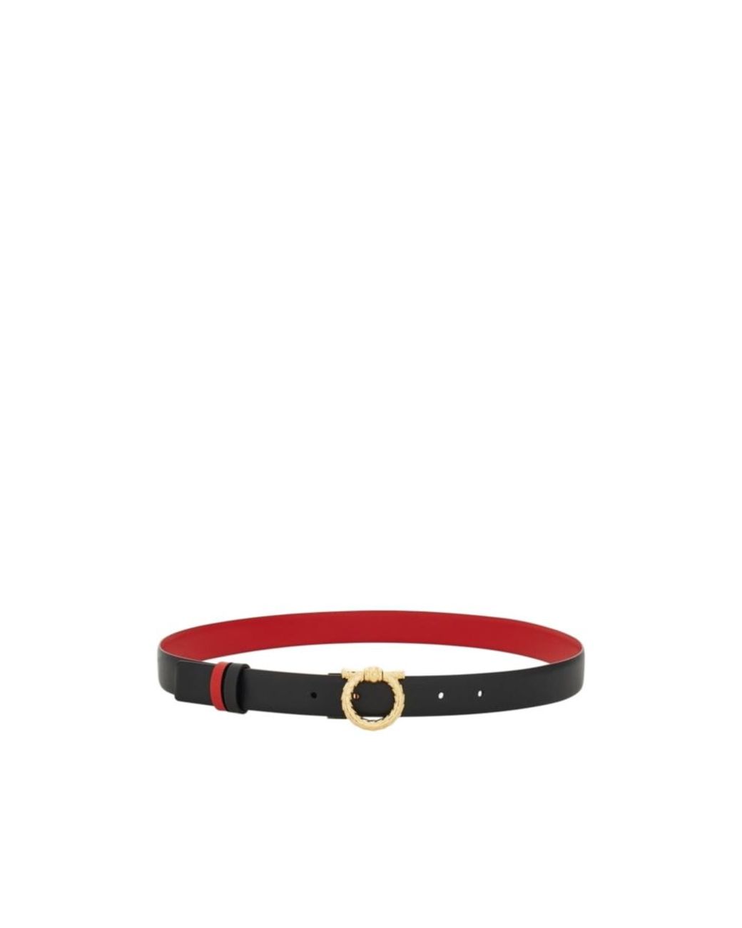 Ferragamo White Adjustable And Reversible Gancini Belt