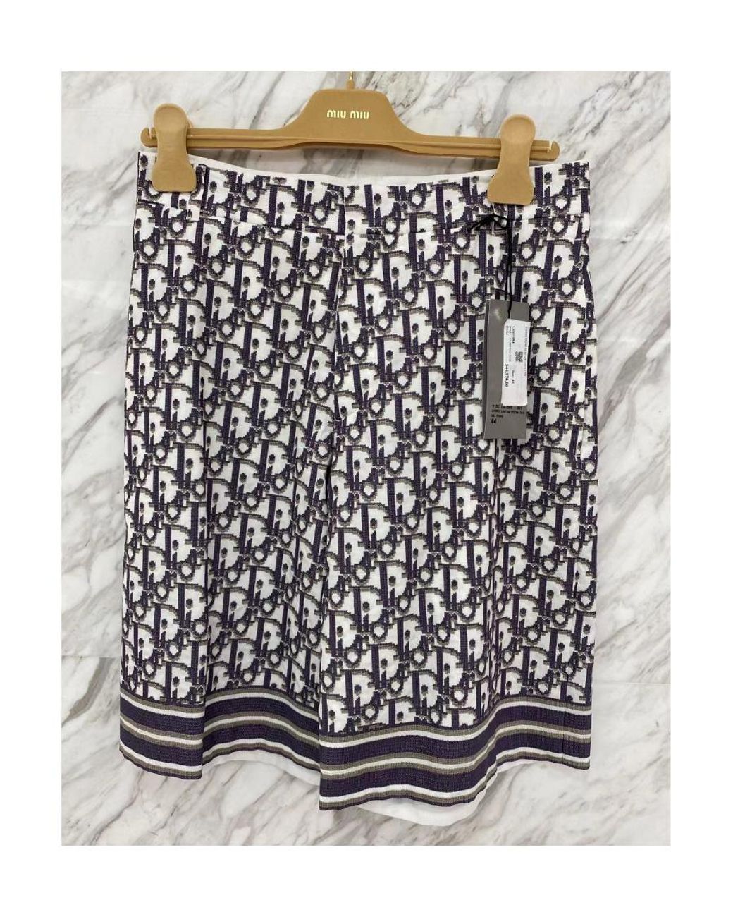 Dior Gray Logo Jacquard Shorts for men