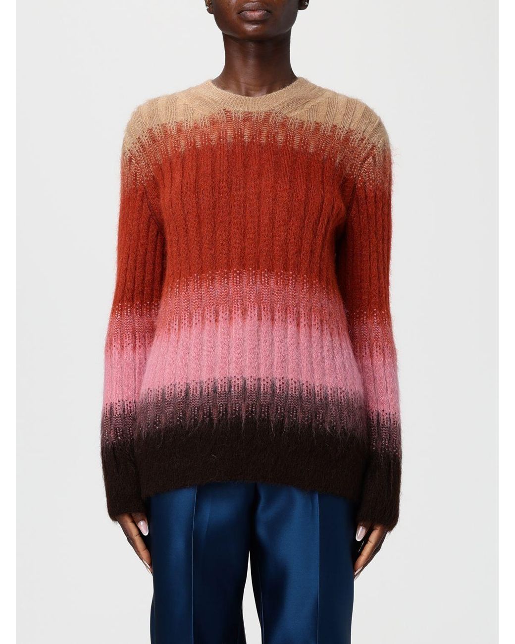 Fendi Orange Gradient Long-Sleeve Knitted Jumper