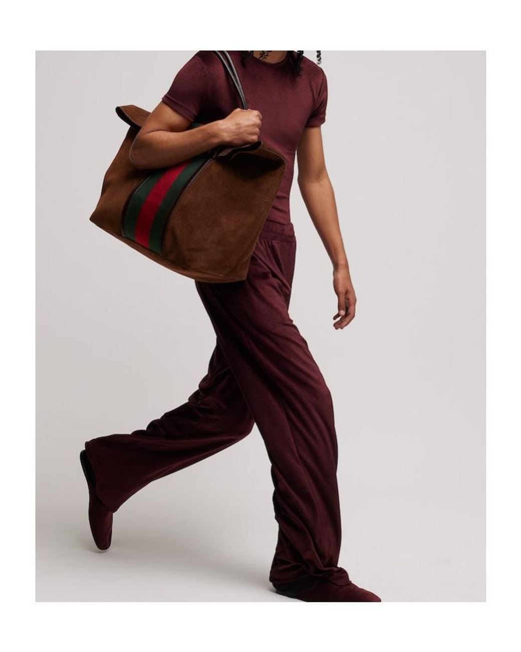 Gucci Red Medium Duffle Bag With Web for men