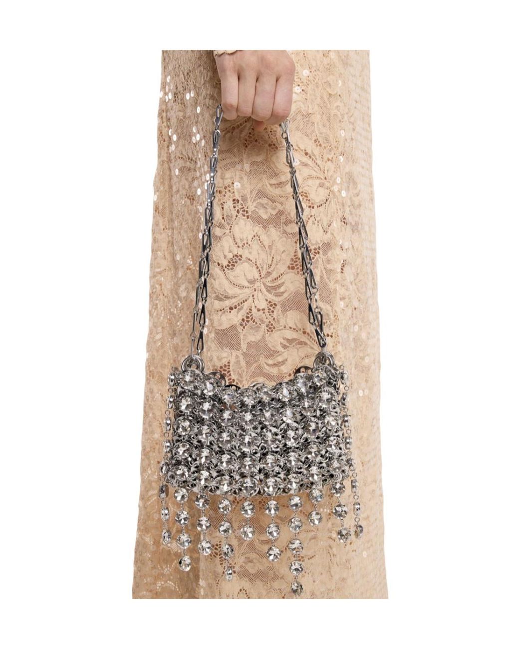 Rabanne White Rabanne 1969 Nano Fringe Shoulder Bag