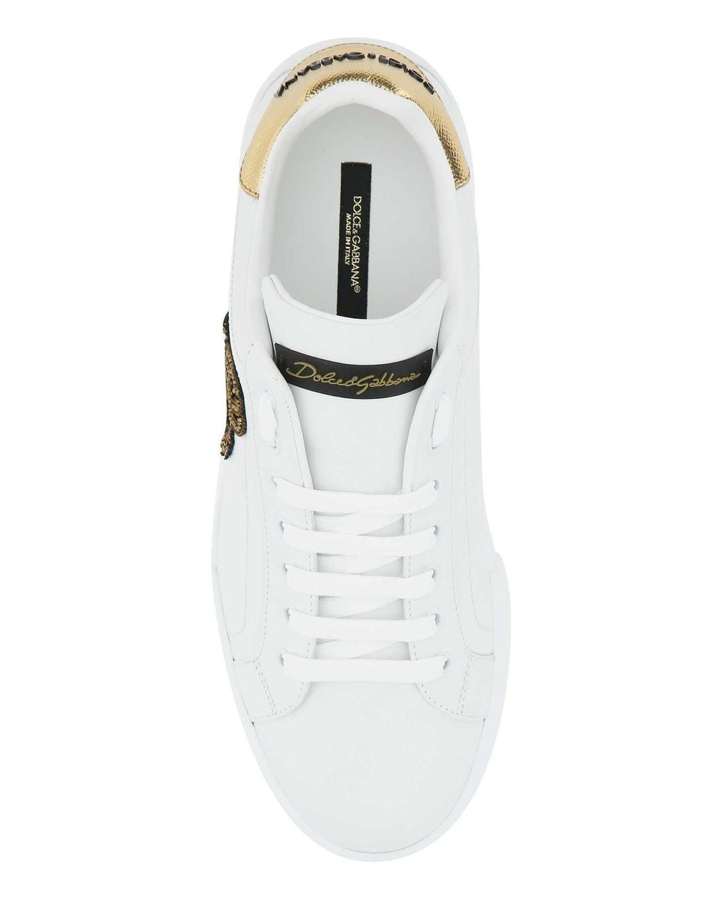 Dolce & Gabbana White Portofino Crest Sneakers for men