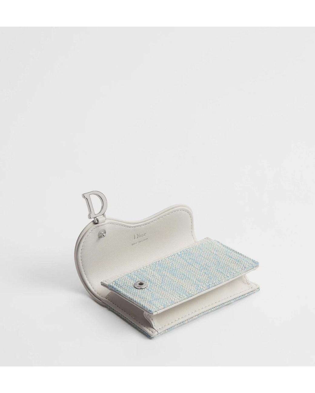 Dior Gray Saddle Bloom Card Holder