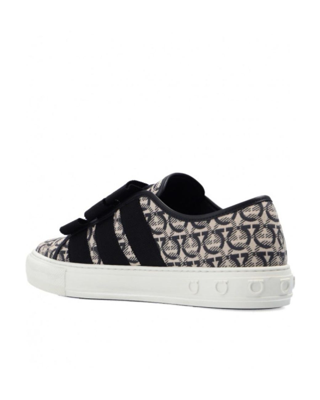 Ferragamo Black Gancini And Vara Bow Low-Top Sneakers