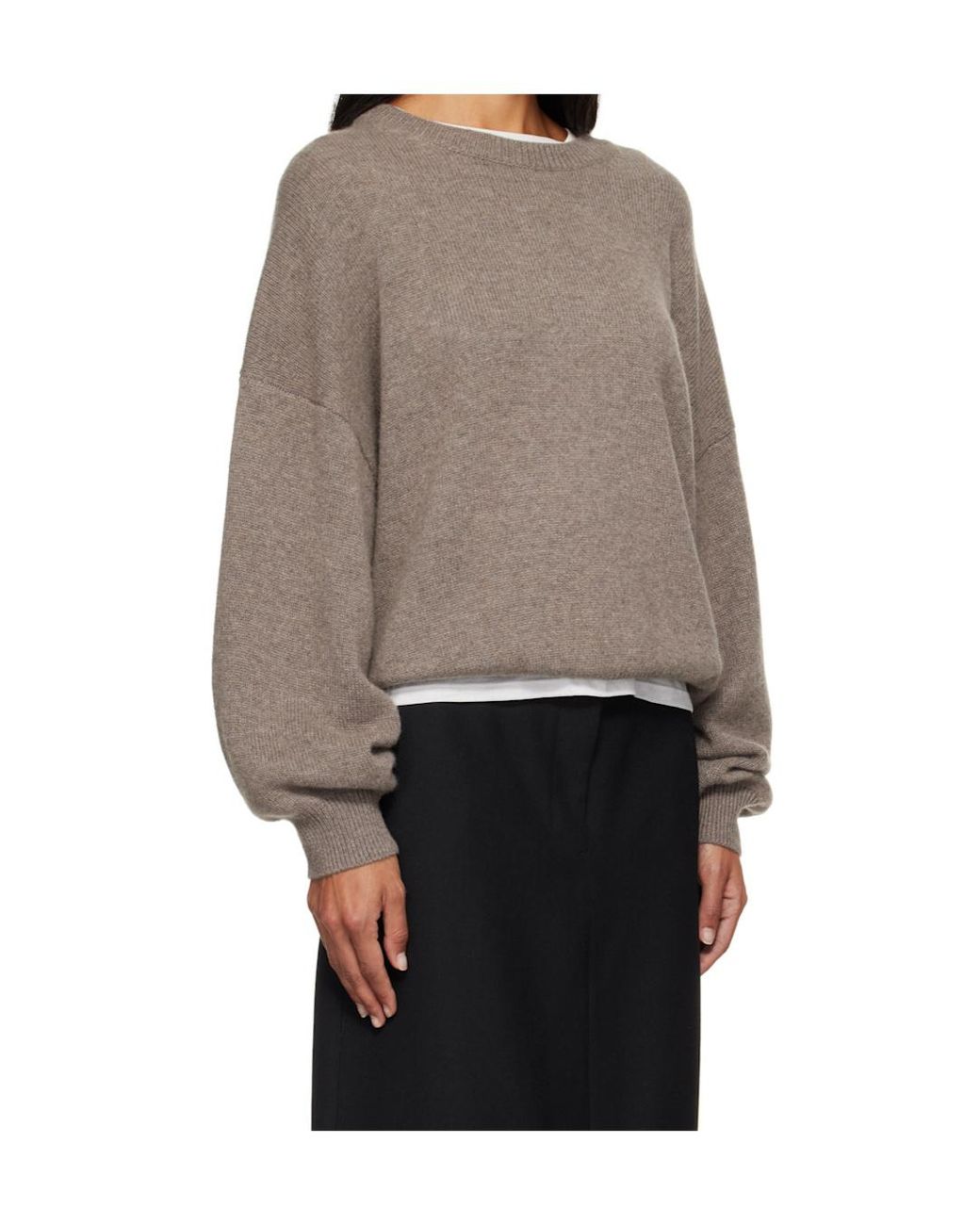Lisa Yang Gray Veira Crew-Neck Knitted Sweater