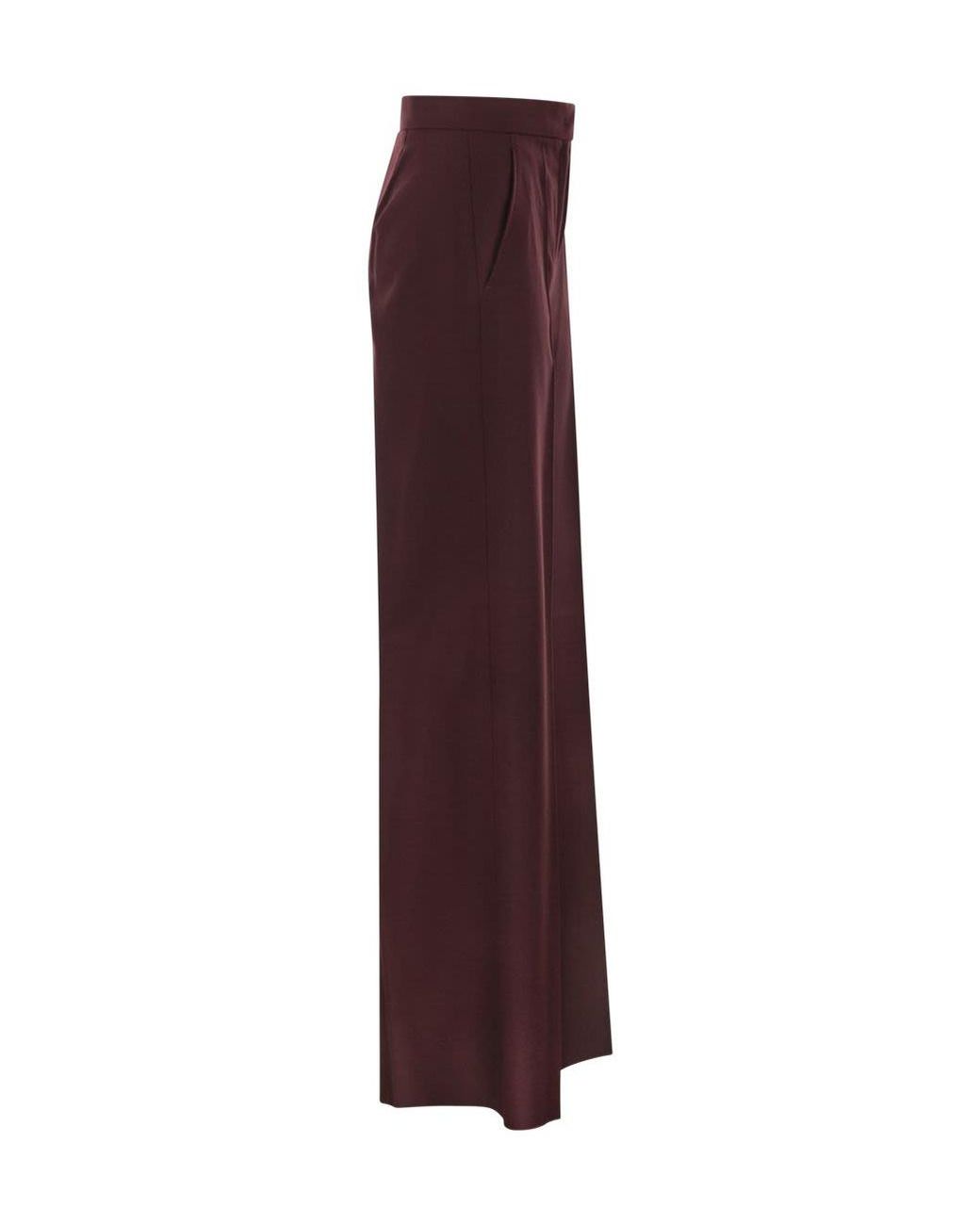 Max Mara Red Regular Pleated Pants