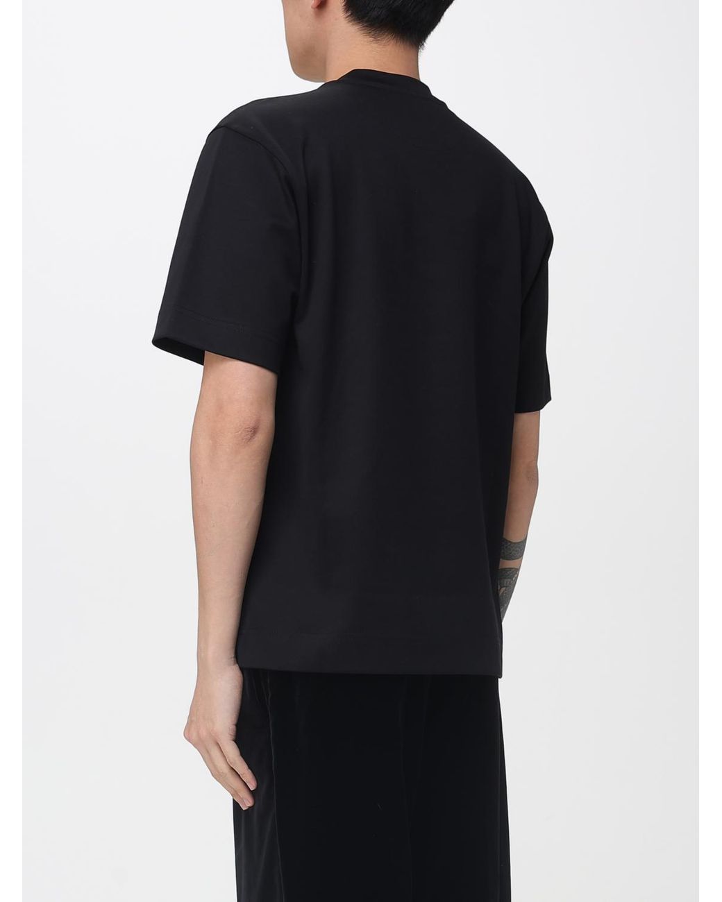 Fendi Black Logo Dog Crewneck T-Shirt for men