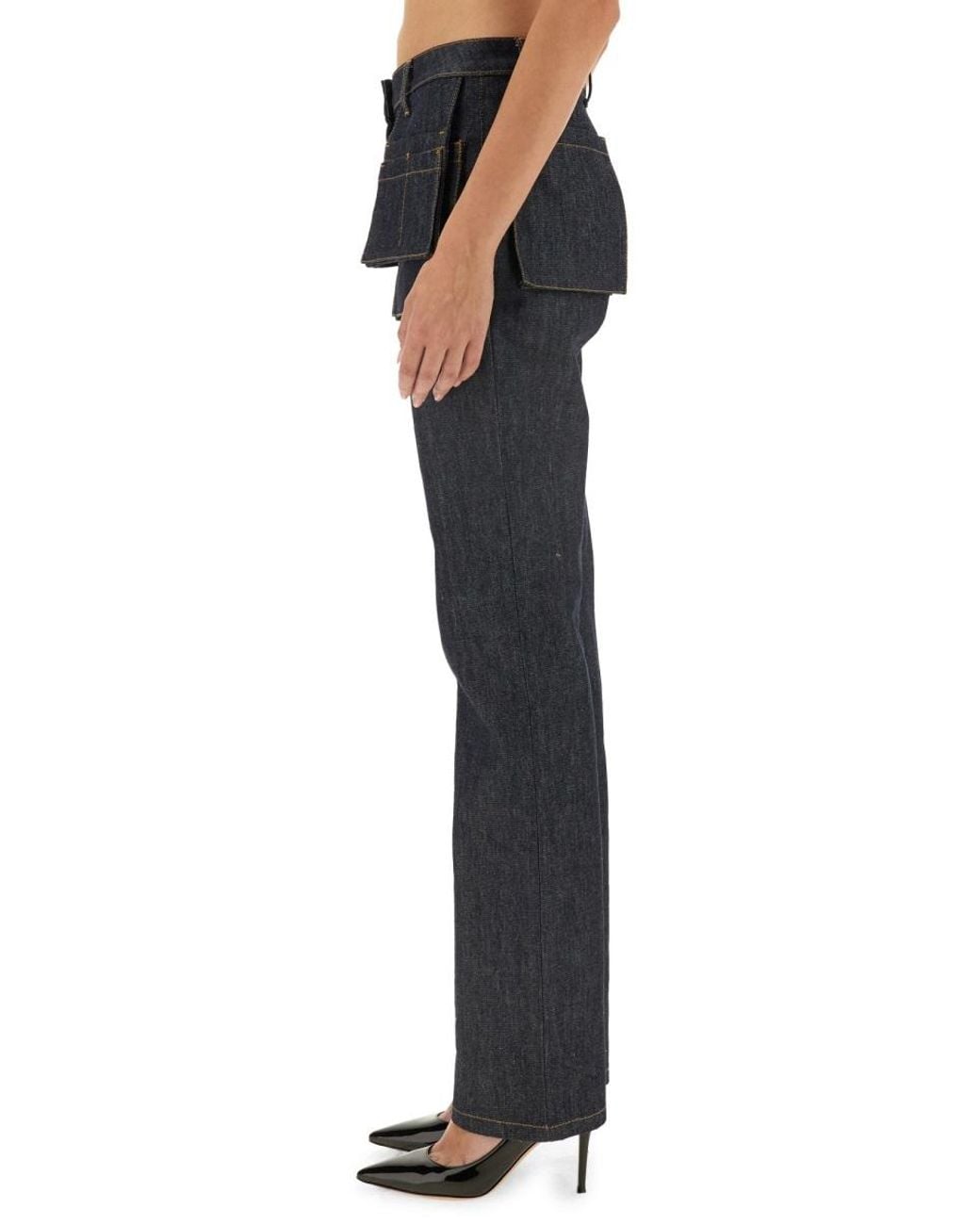 Helmut Lang Blue Utility Mid-Rise Jeans