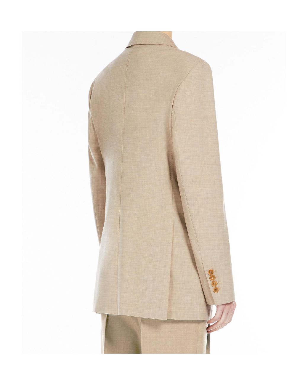 Max Mara Natural Corfu Double-Breasted Long-Sleeved Jacket