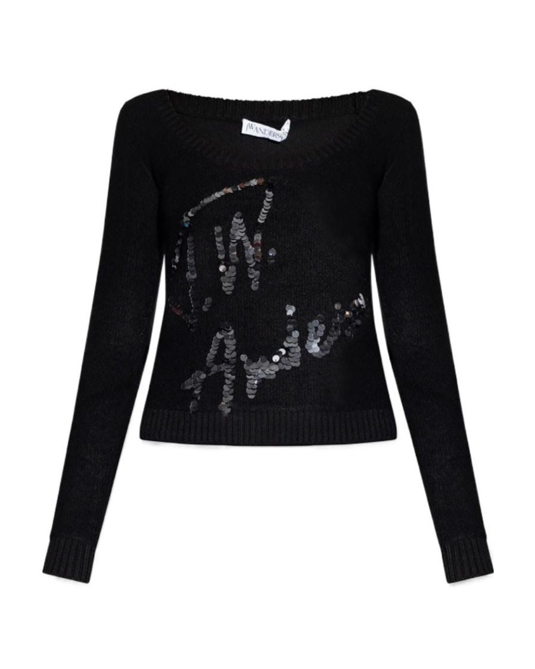 J.W. Anderson Black Jw Anderson Sequin Embellished Knitted Jumper