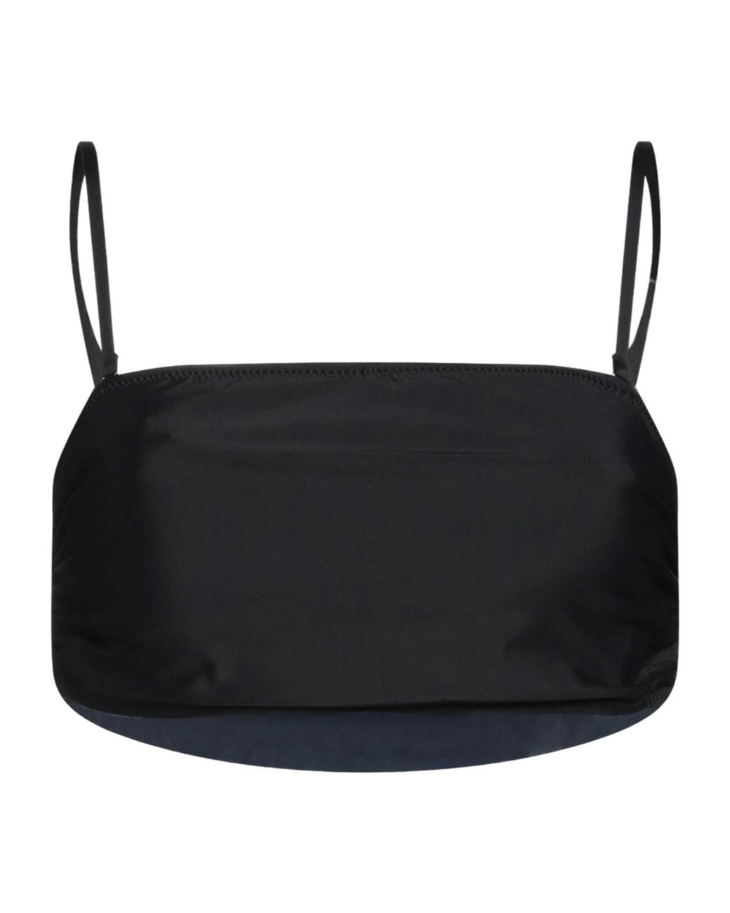 Ganni Black Minimalist Strapless Bikini