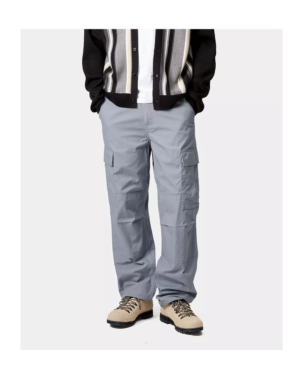 Carhartt Gray Regular Fit Cargo Pants for men