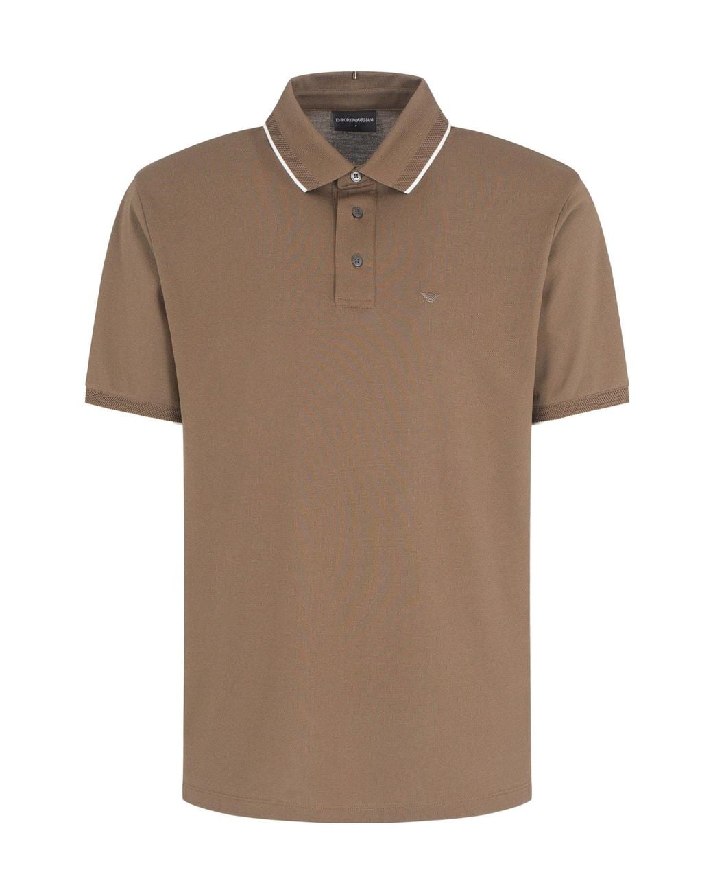 Emporio Armani Brown Sleeve Polo Shirt for men