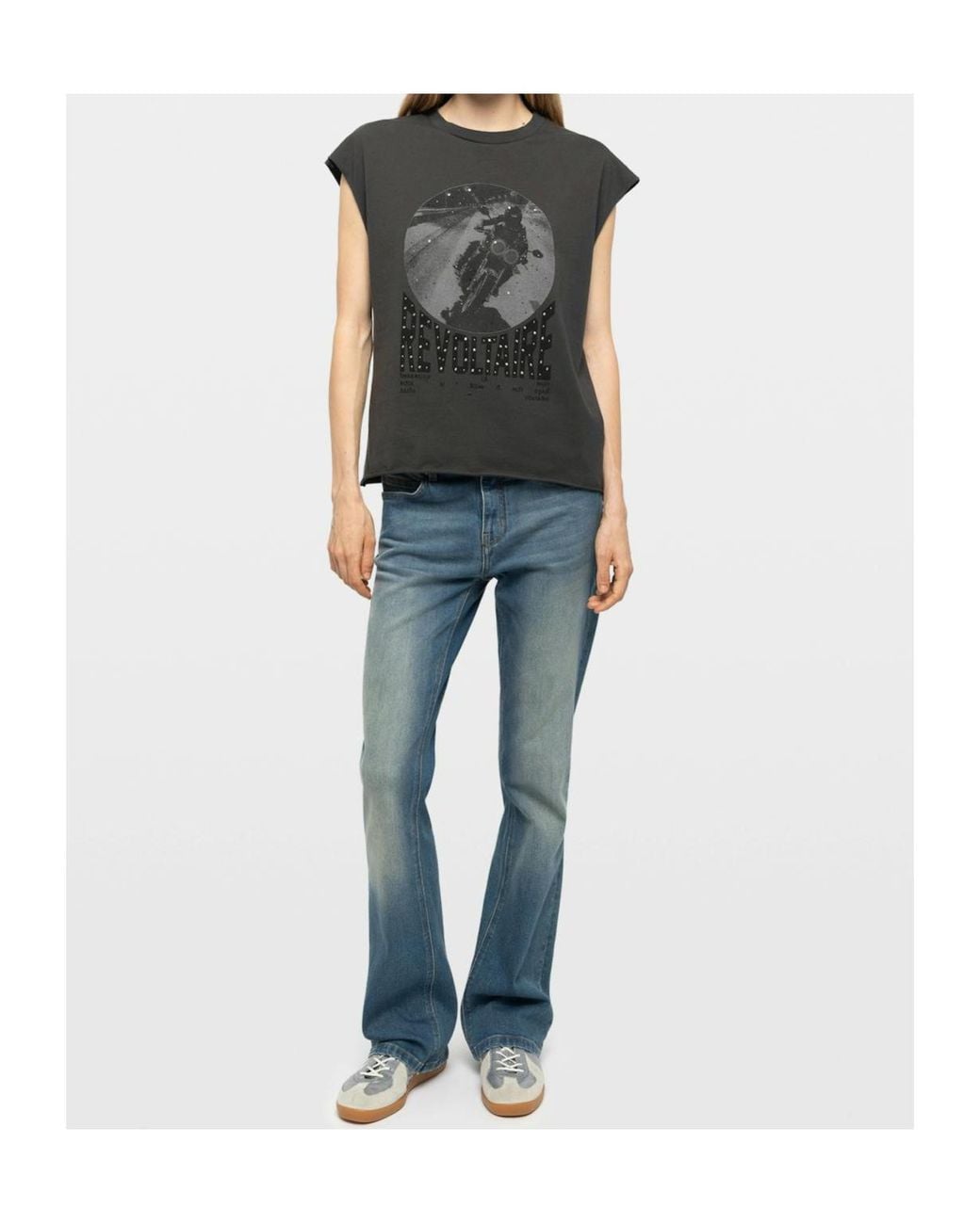 Zadig & Voltaire Gray Crew-Neck Top