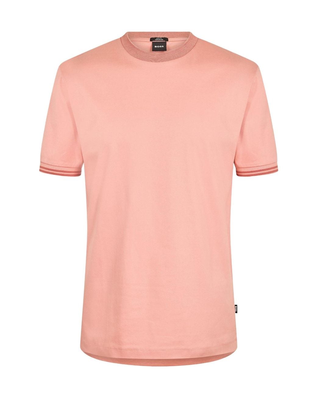 Boss Pink Cotton T-Shirt for men