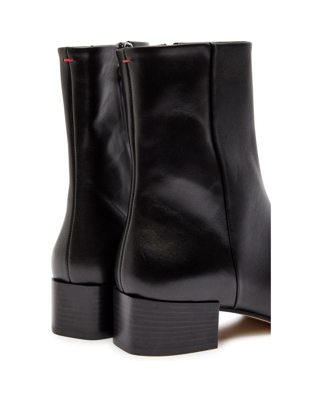 Ganni Black Leather Heeled Ankle Boots