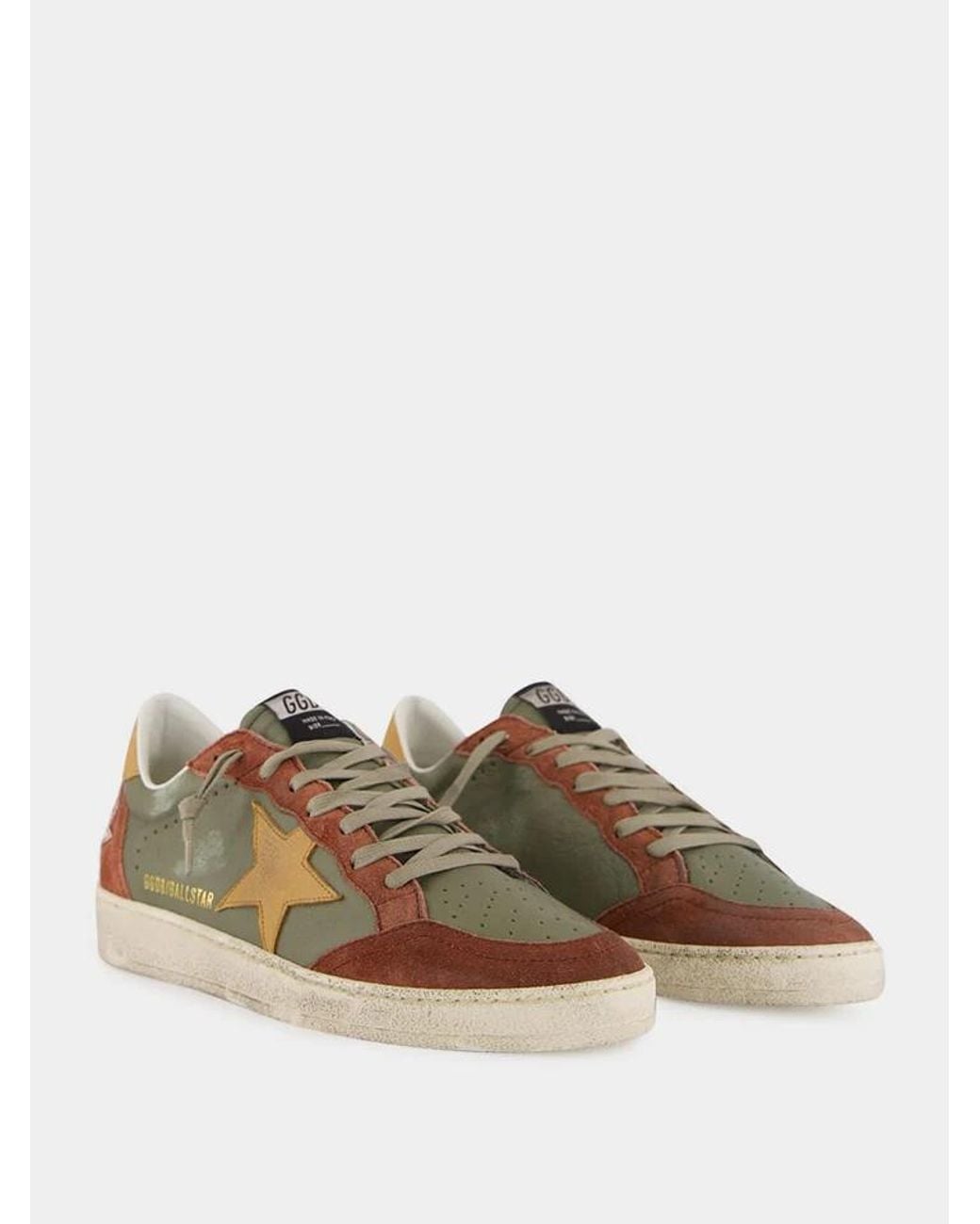 Golden Goose Deluxe Brand Multicolor Ball Star Distressed Leather Sneakers for men