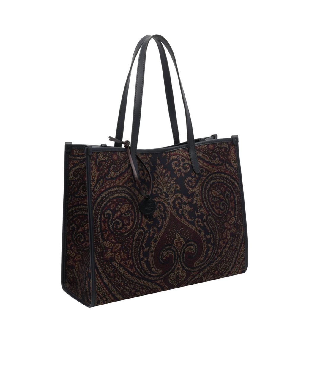 Etro Black Paisley Pattern Tote Bag