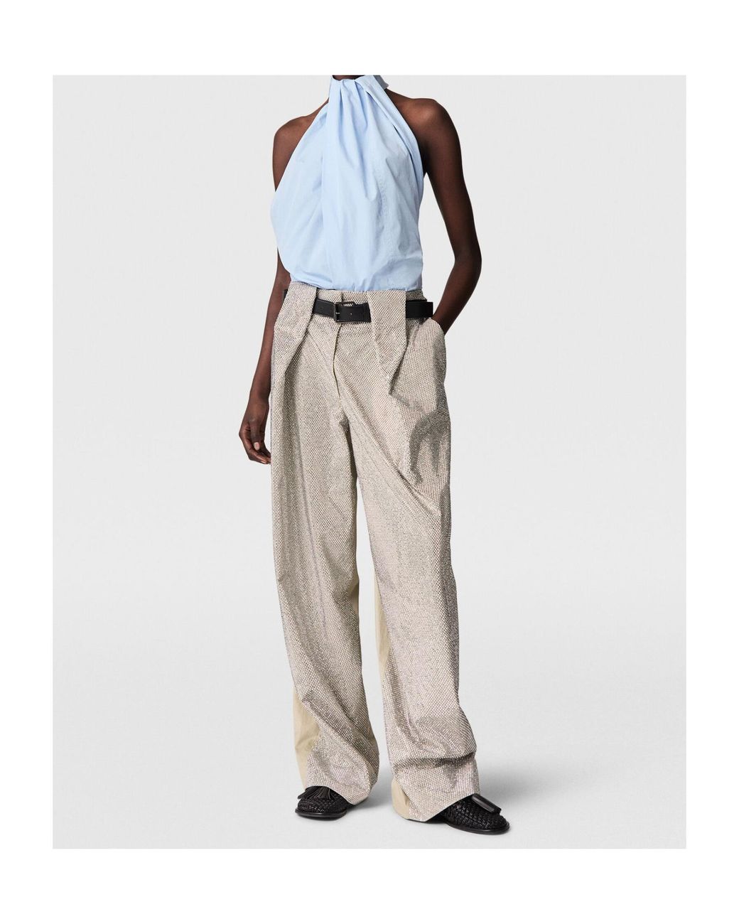 Stella McCartney Blue Halter-Neck Tie-Back Top