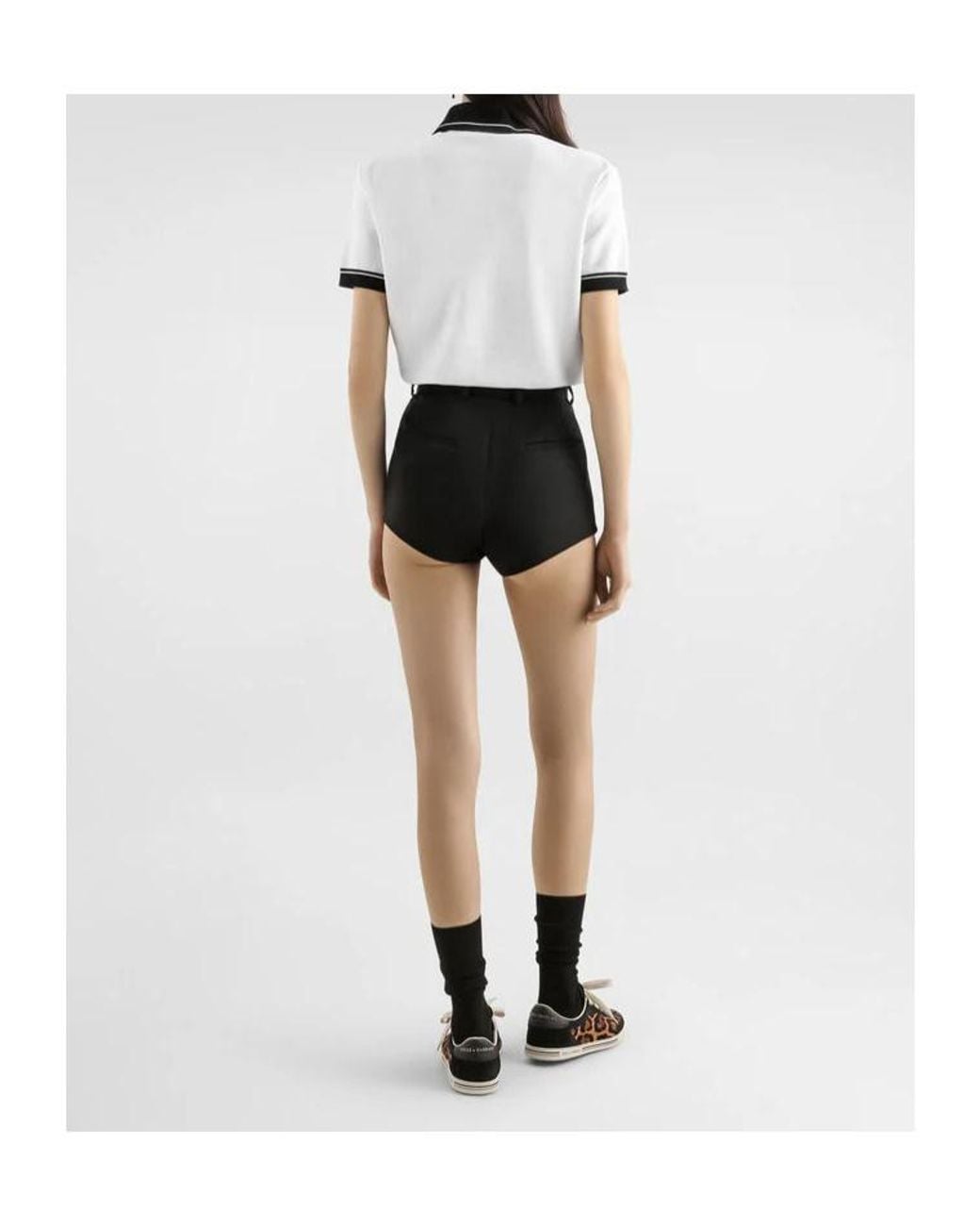 Dolce & Gabbana White Embroidered-Logo Polo Top