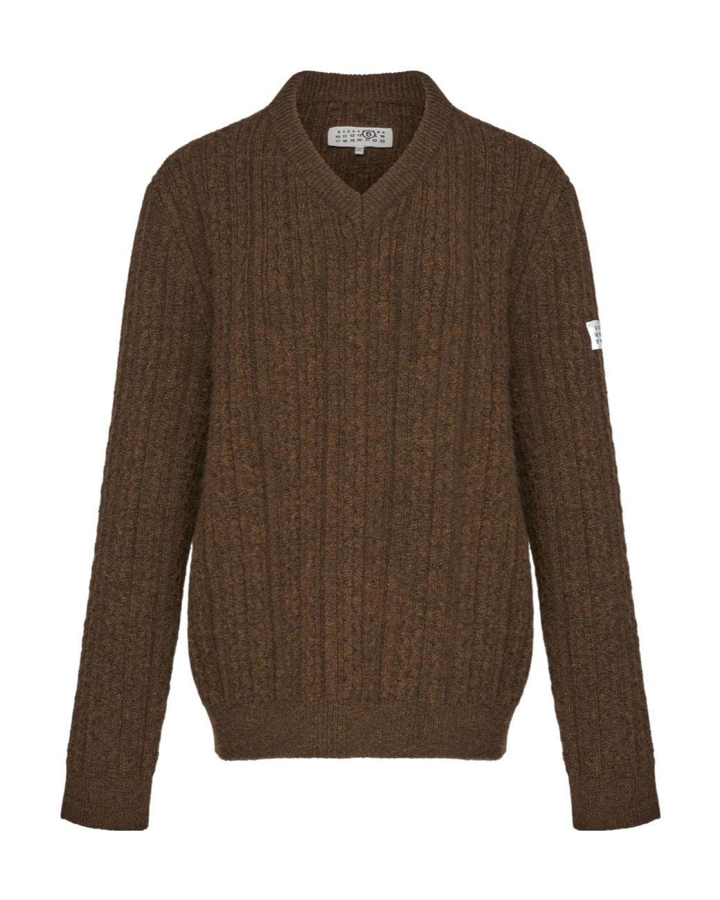 MM6 by Maison Margiela Brown V-Neck Knitwear