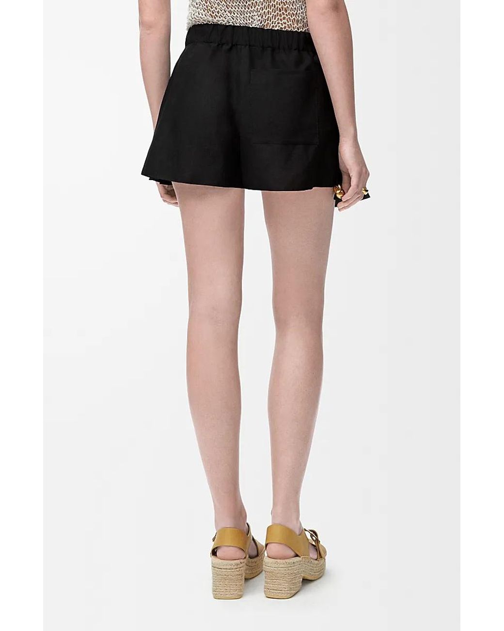 Loewe Black Pleated Shorts
