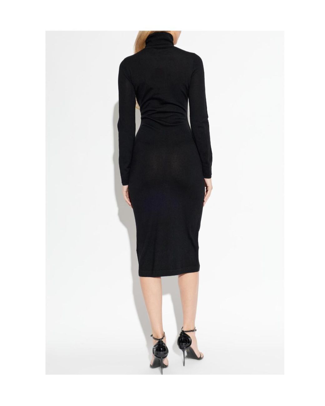 DIESEL Black M-Alinesa Turtleneck Knitted Midi Dress