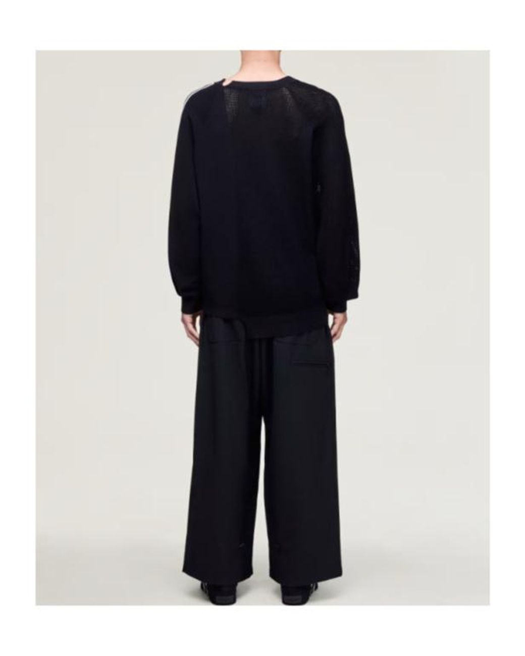 Y-3 Blue Logo Detailed Asymmetric Knitted Jumper for men