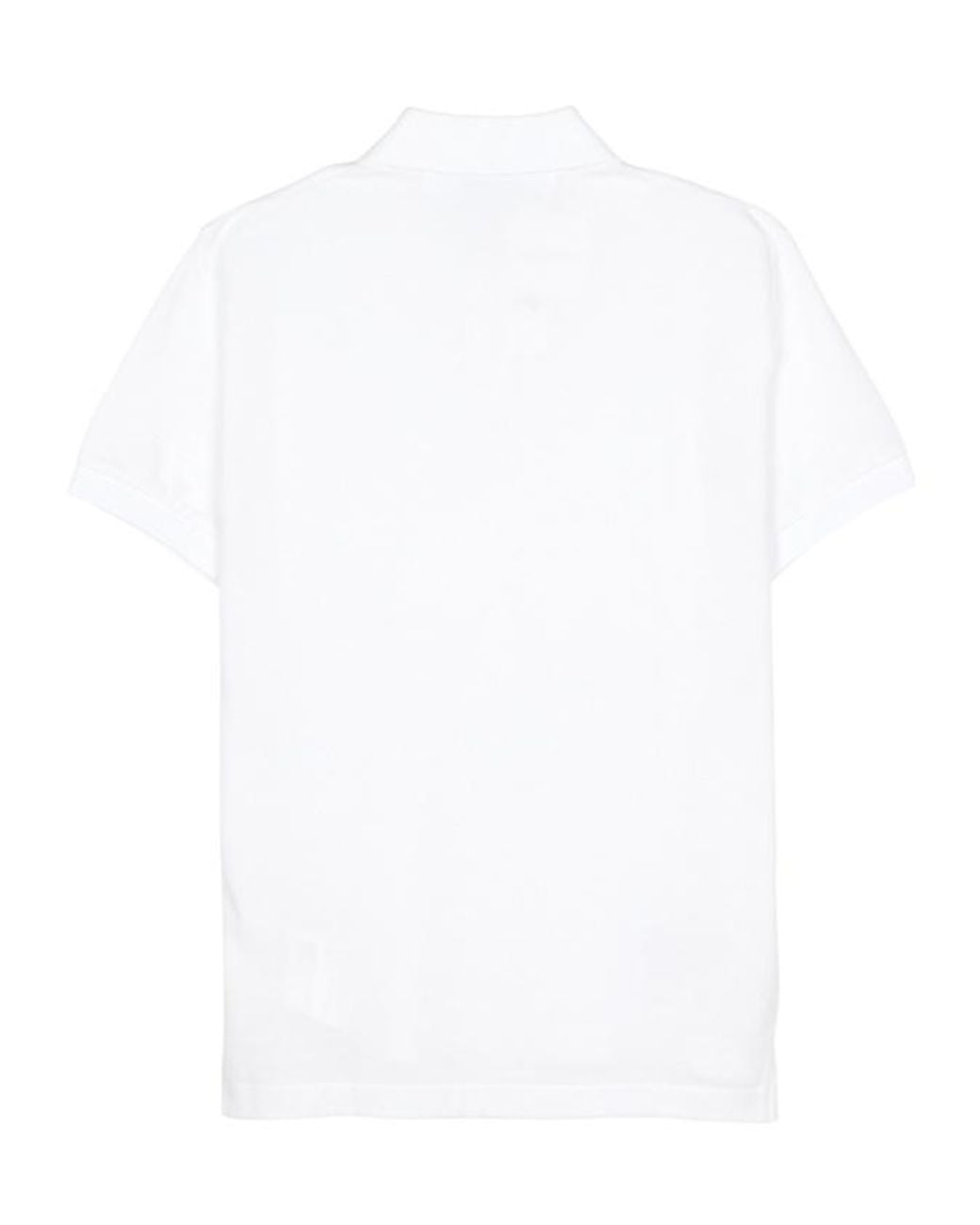 COMME DES GARÇONS PLAY White Logo-Appliqué Cotton Polo Shirt for men