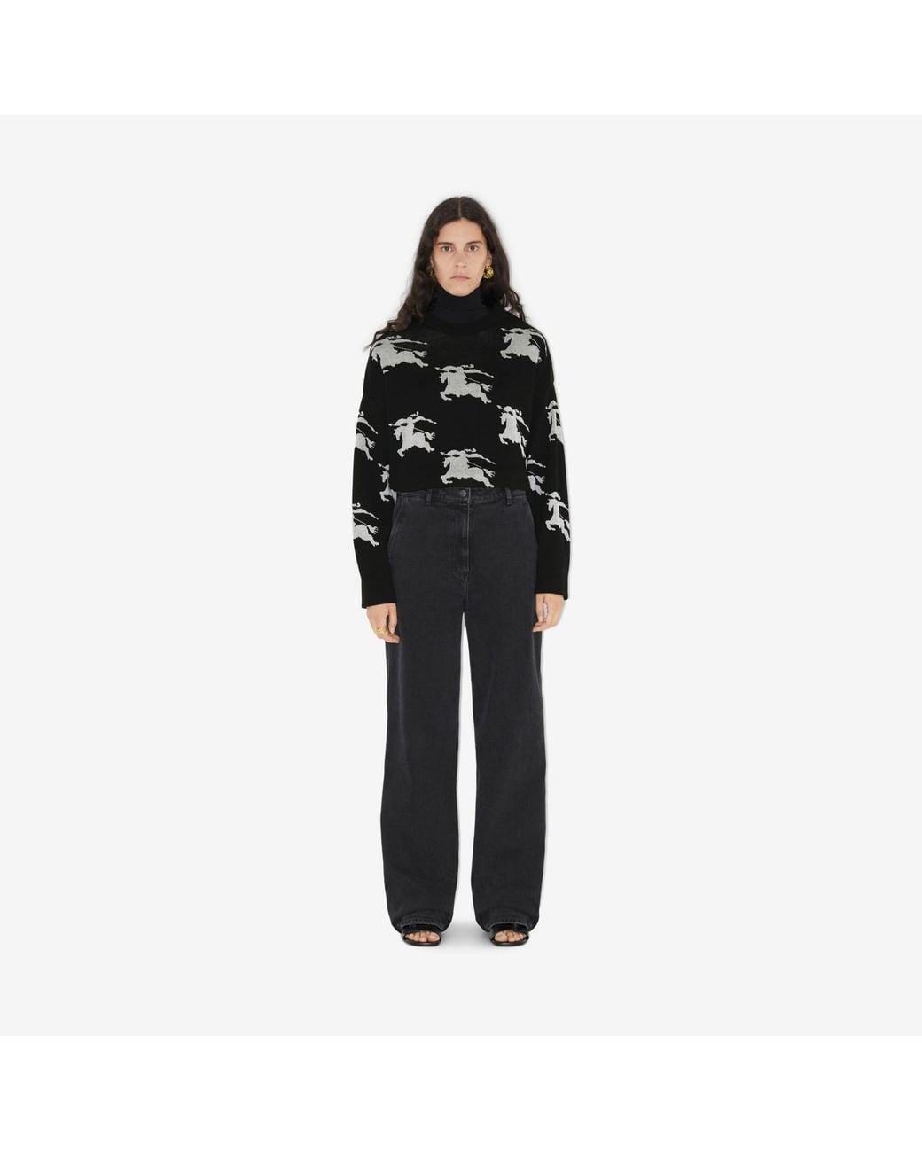 Burberry Black Ekd Jacquard Jumper