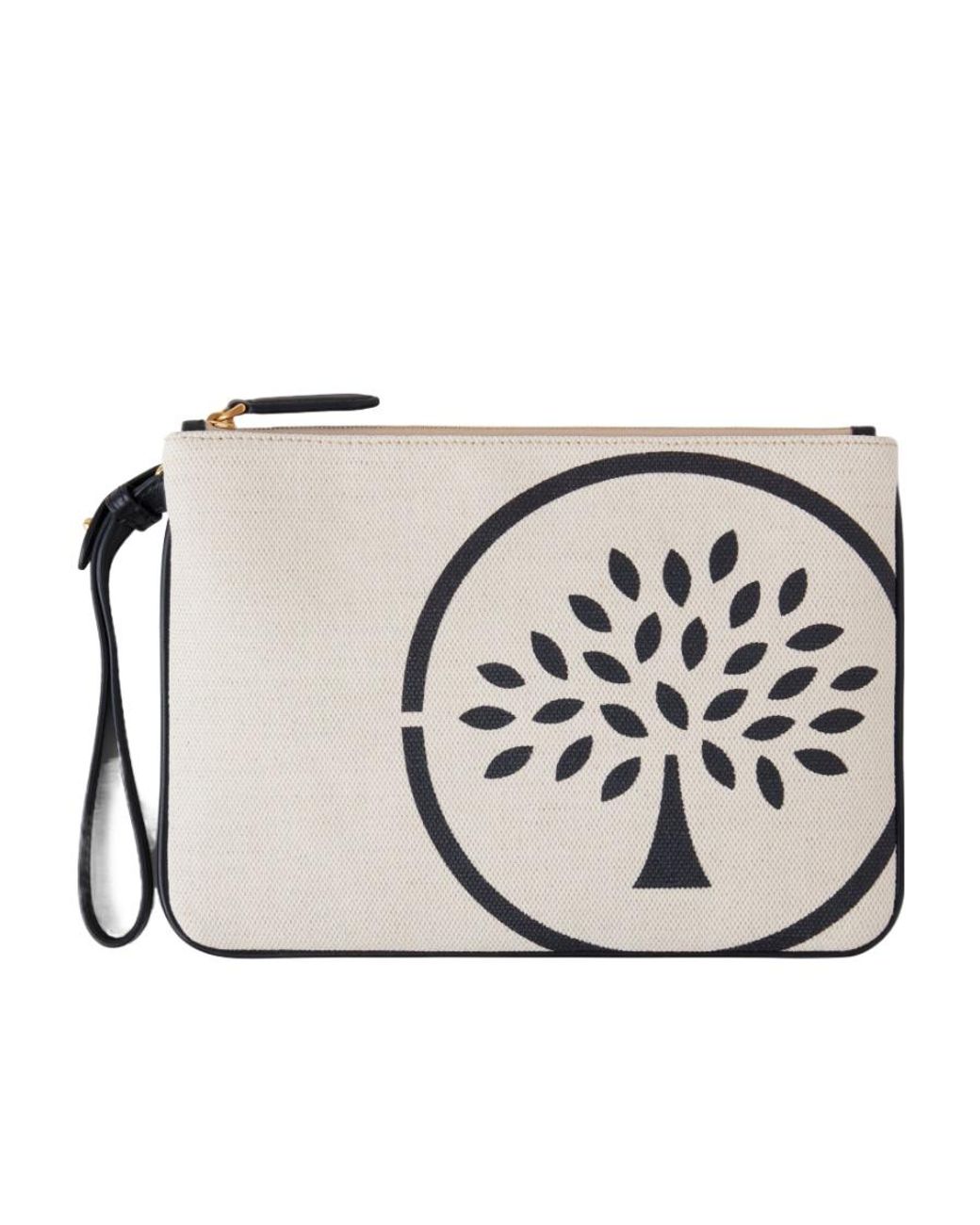 Mulberry Metallic Tree-Print Canvas Makeup Bag