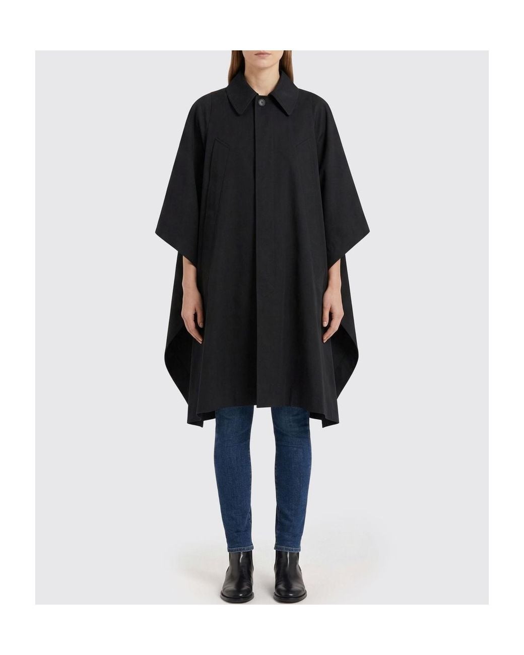 MM6 by Maison Margiela Black Water-Repellent Gabardine Trench Coat
