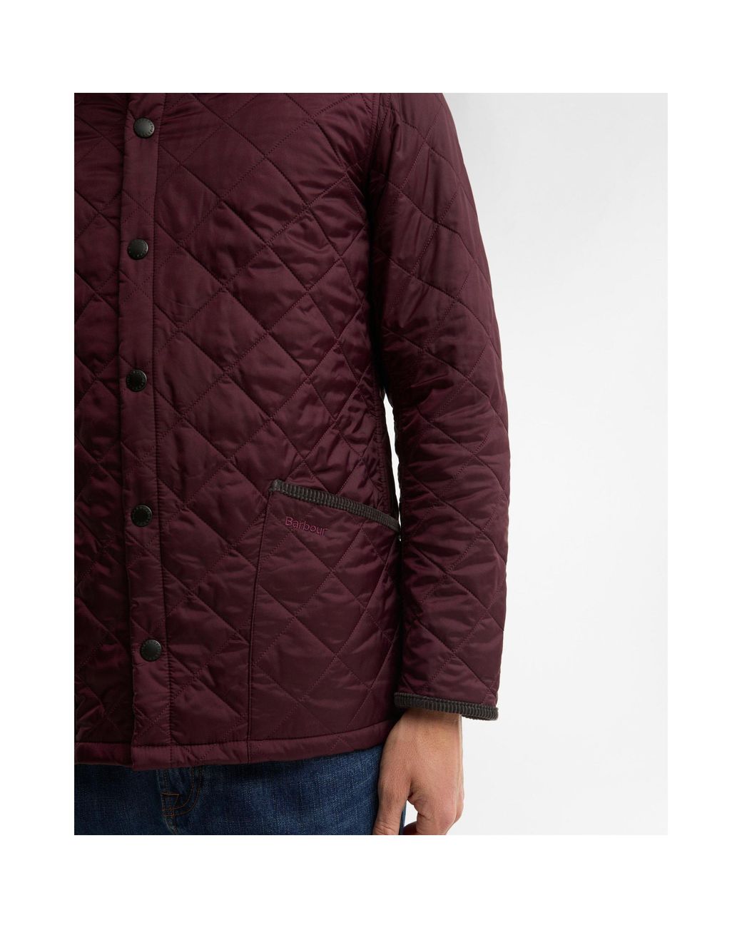 Barbour Purple Diamond Quilted Collared Jacket for men