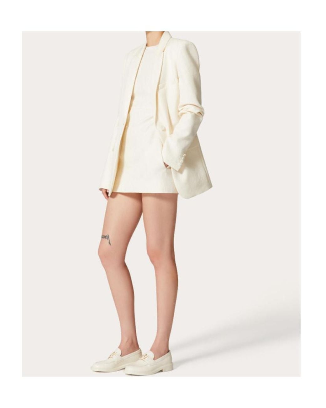 Valentino White Toile Iconographe Straight Hem Blazer