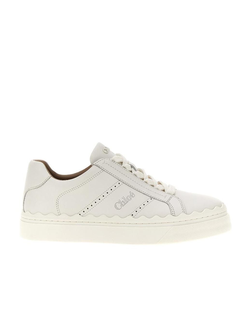 Chloé White Lauren Leather Sneaker