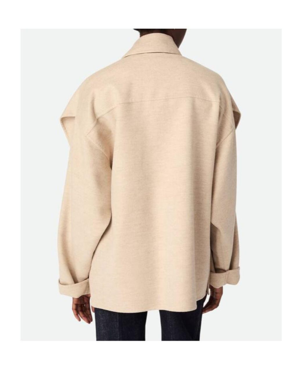 Bottega Veneta Natural Double Wool And Cashmere Short Coat