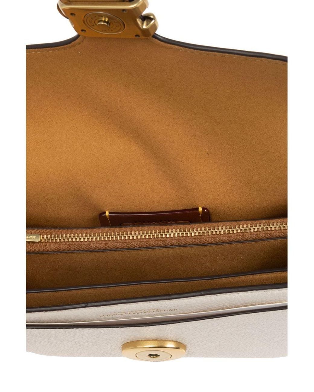 COACH White Flap Shoulder Bag