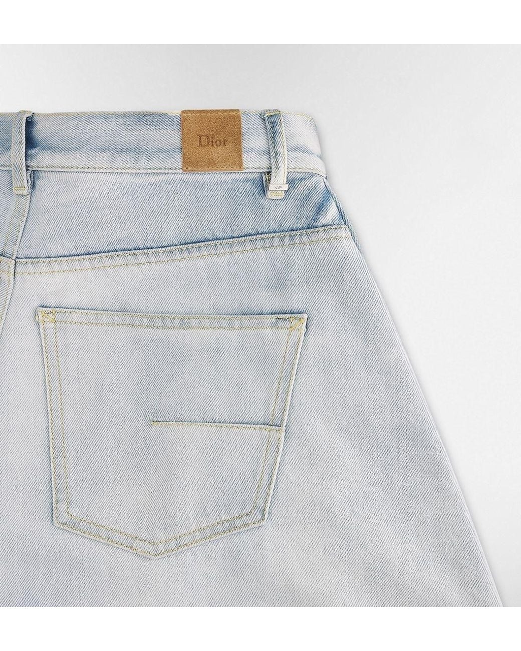 Dior Gray High-Rise Wide-Leg Jeans