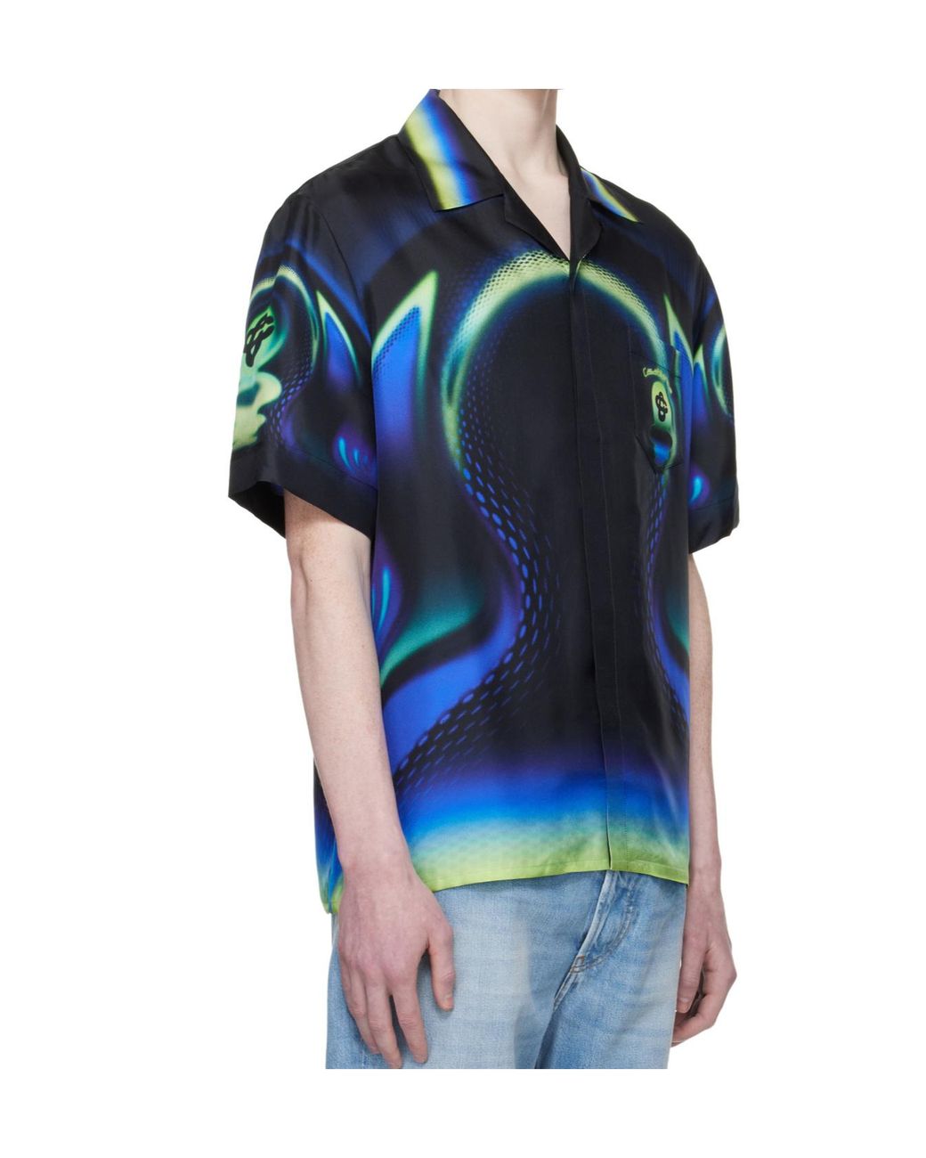 Casablanca Blue Satin Shirt for men
