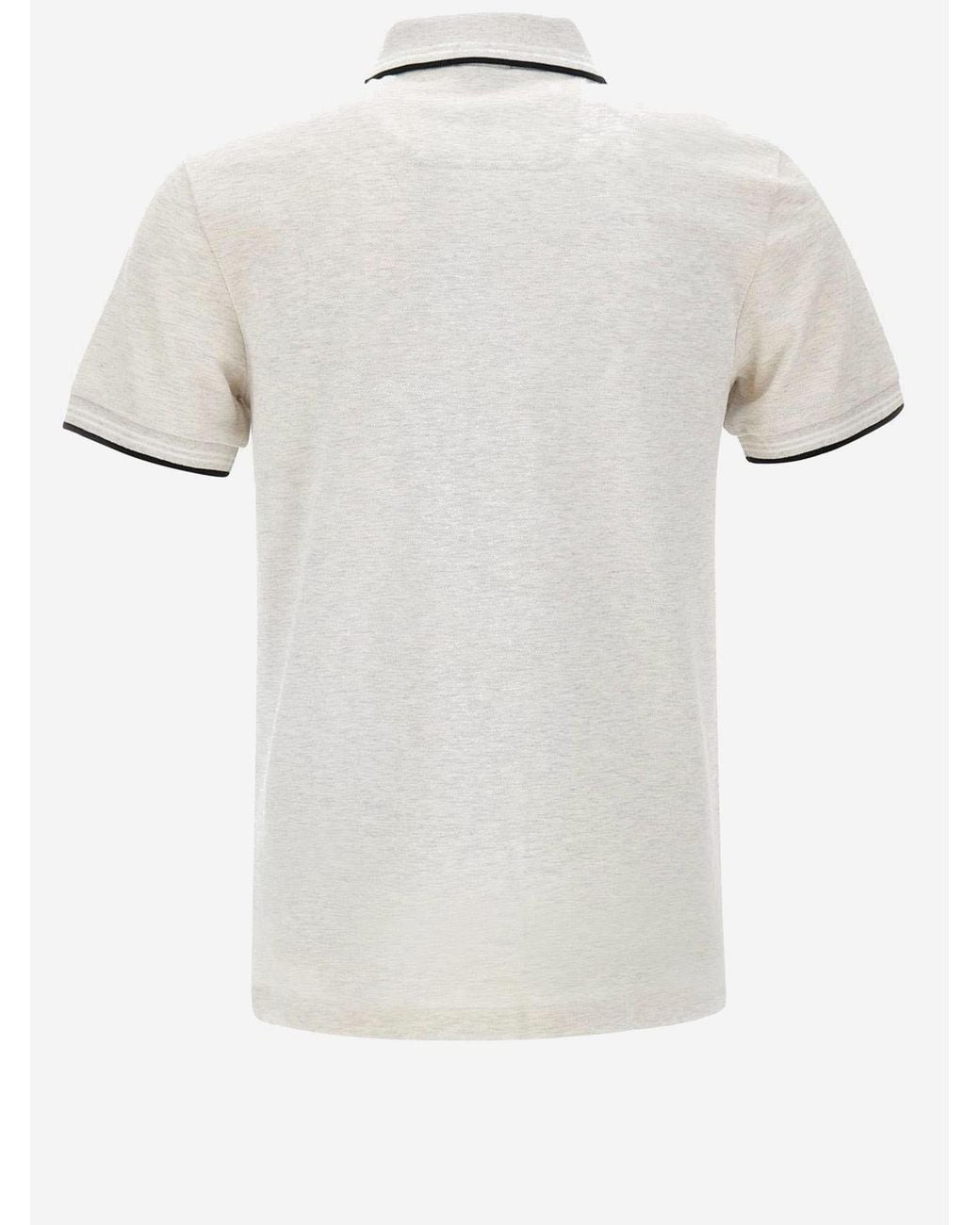 Boss White Logo Trim Polo Shirt for men