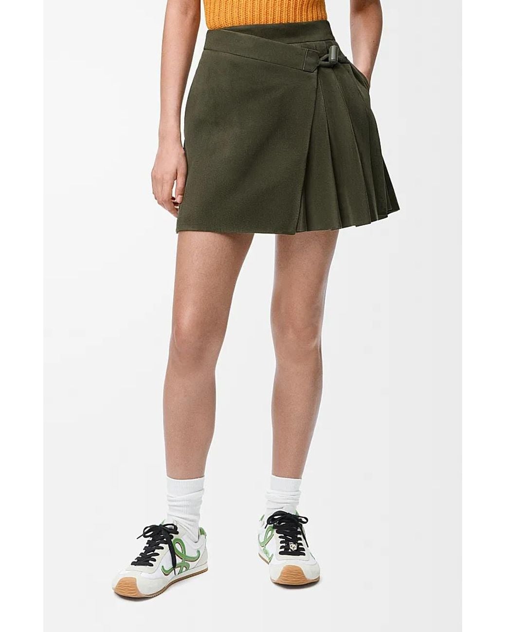 Loewe Green Pleated Skirt