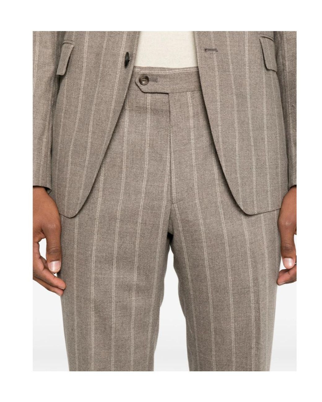 Tagliatore Brown Long-Sleeved Suit Jacket And Trousers Set for men