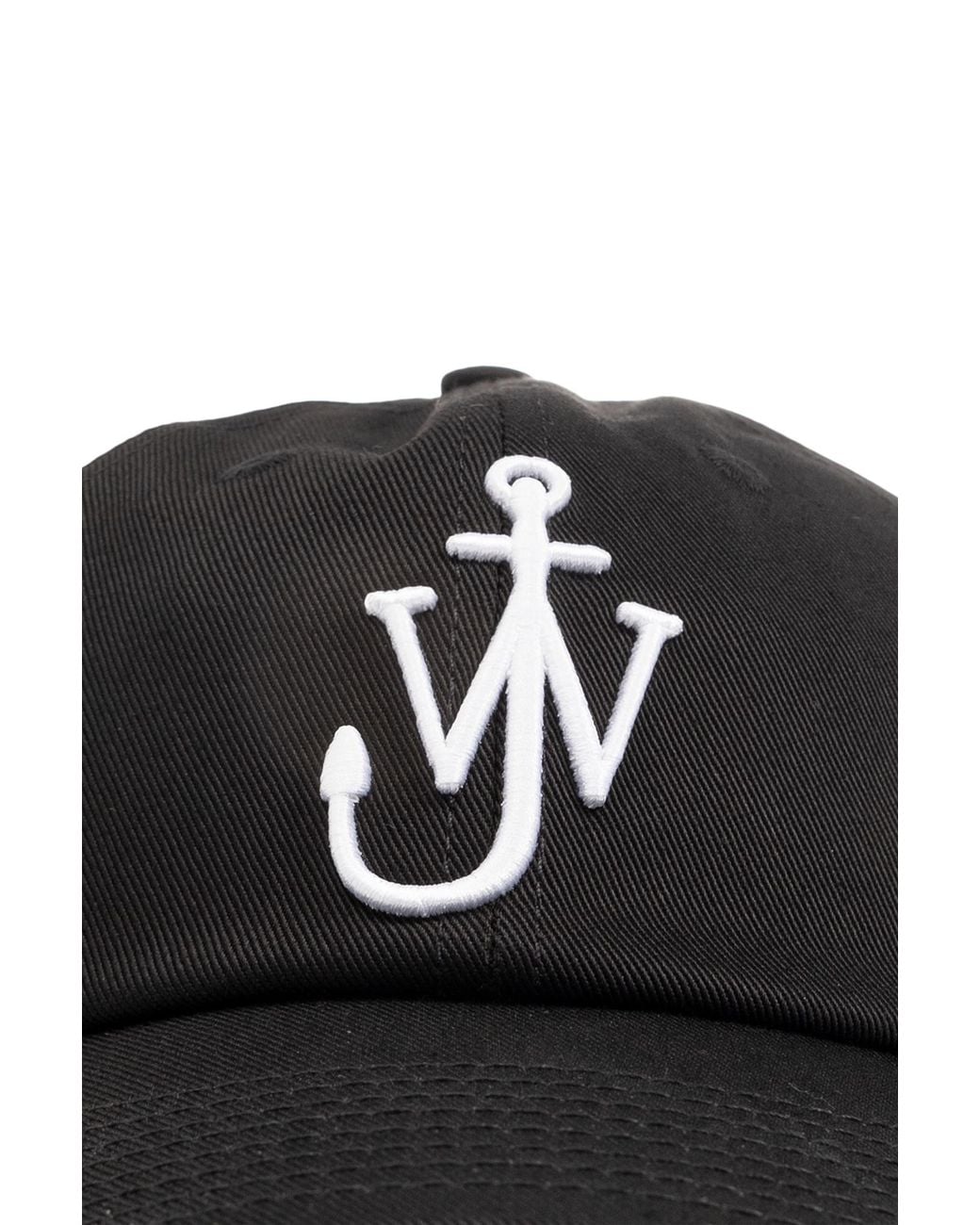 J.W. Anderson Black Jw Anderson Curved Peak Logo Embroidered Baseball Cap