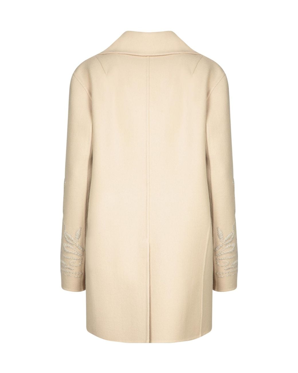 Ermanno Scervino Natural Single Breasted Embroidered Coat