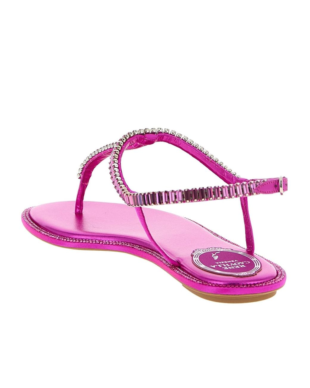 Rene Caovilla Purple René Caovilla Diana Embellished Flat Sandals