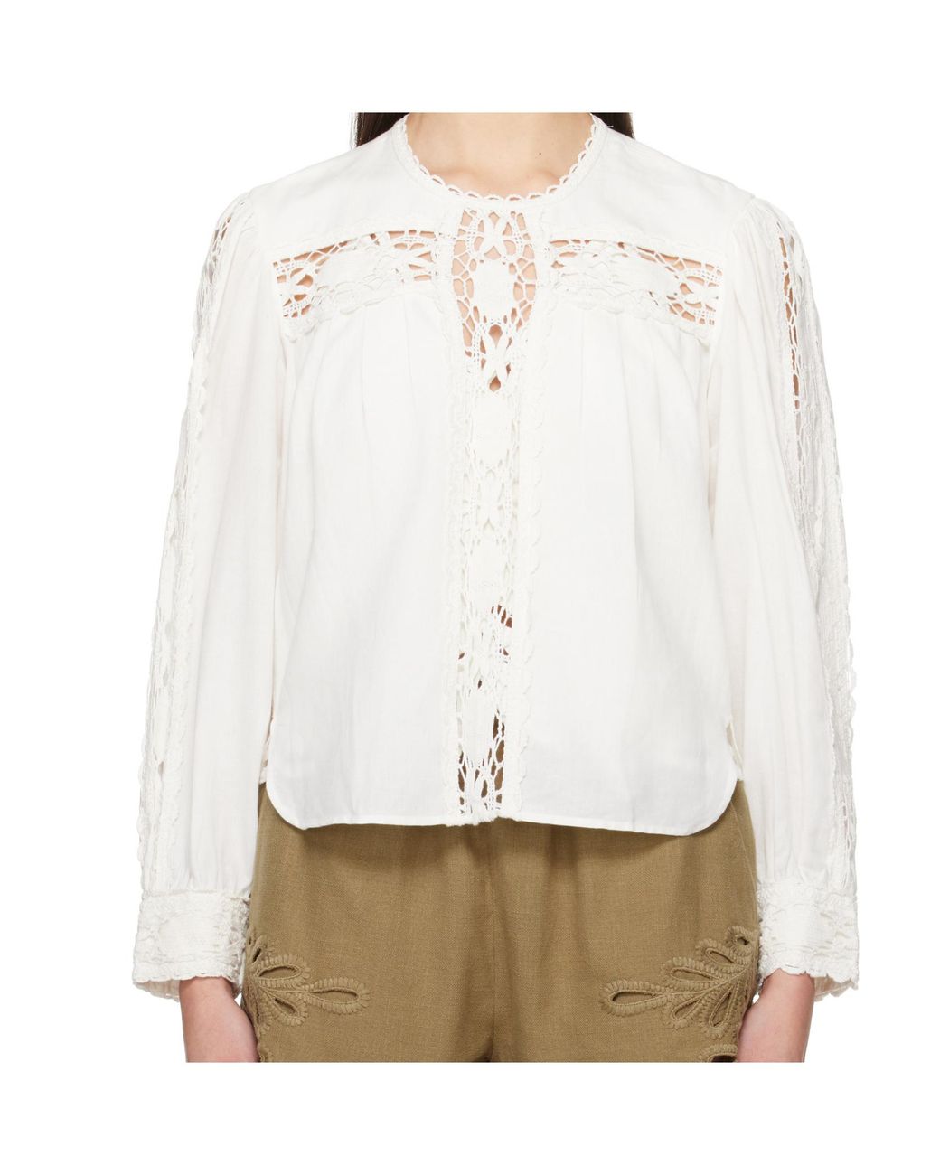 Isabel Marant White Shirt With Lace Detailing